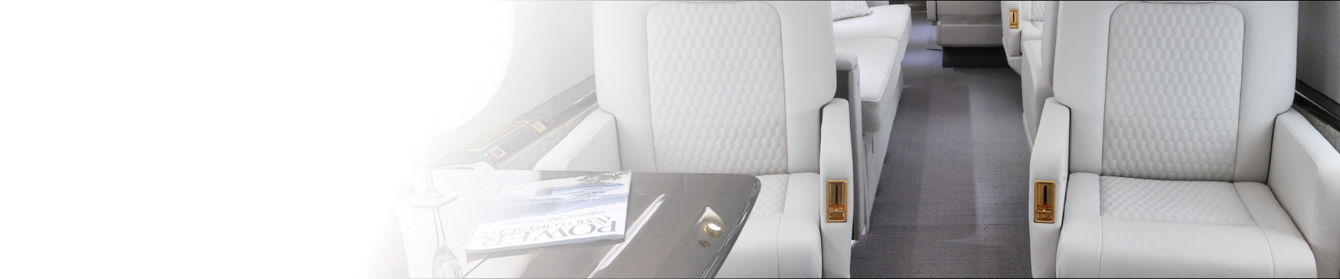 Luxury private jet in white