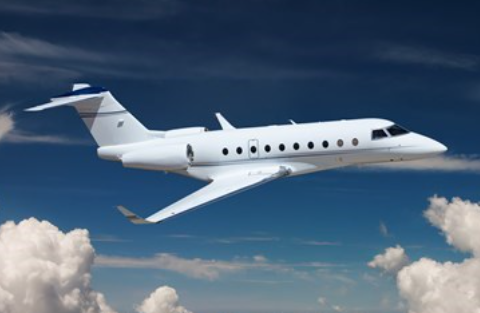 Flying white jet