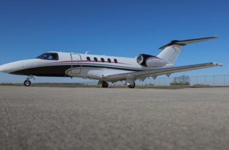 Private jet side view
